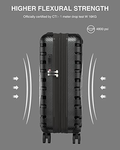 LUGGEX Tovább Bőrönd Szett 2 Db - PP Kemény Kétoldalas Csomagtér Tárcsa Kerekek - Néztem Bőröndöt TSA Zár, Bővíthető, Könnyű
