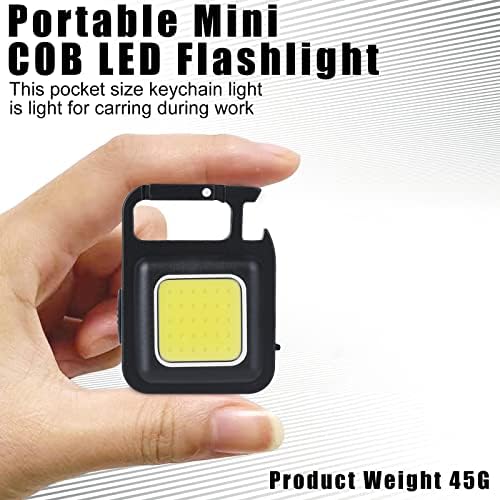 2 Csomag Zseb Kulcstartó LED COB Kis Zseblámpa Újratölthető Mini Zseblámpa 1000 Lumen 4 Fény Mód Hordozható Lámpa Mágneses