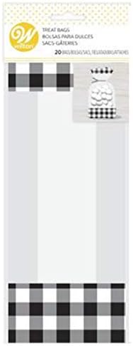 Fekete, Fehér Bölény Kockás Cselló Kezelni Táskák - 9.5 x 4 x 2a. - 20/Csomag (1 Csomag)