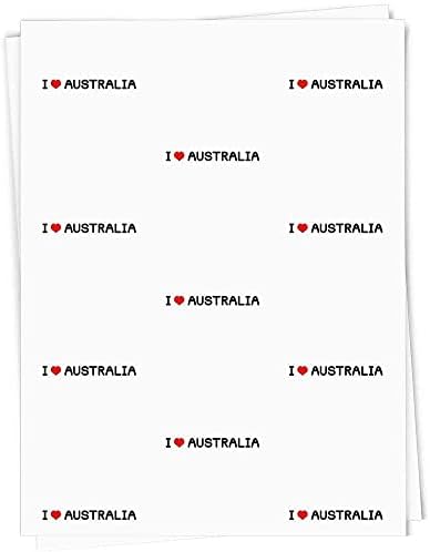 5 x A1 'i Love Australia' Ajándék Wrap/Csomagoló Papír Lap (GI00060600)